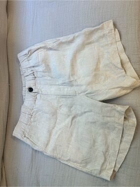 Madewell Cream Textured Linen-Blend Shorts